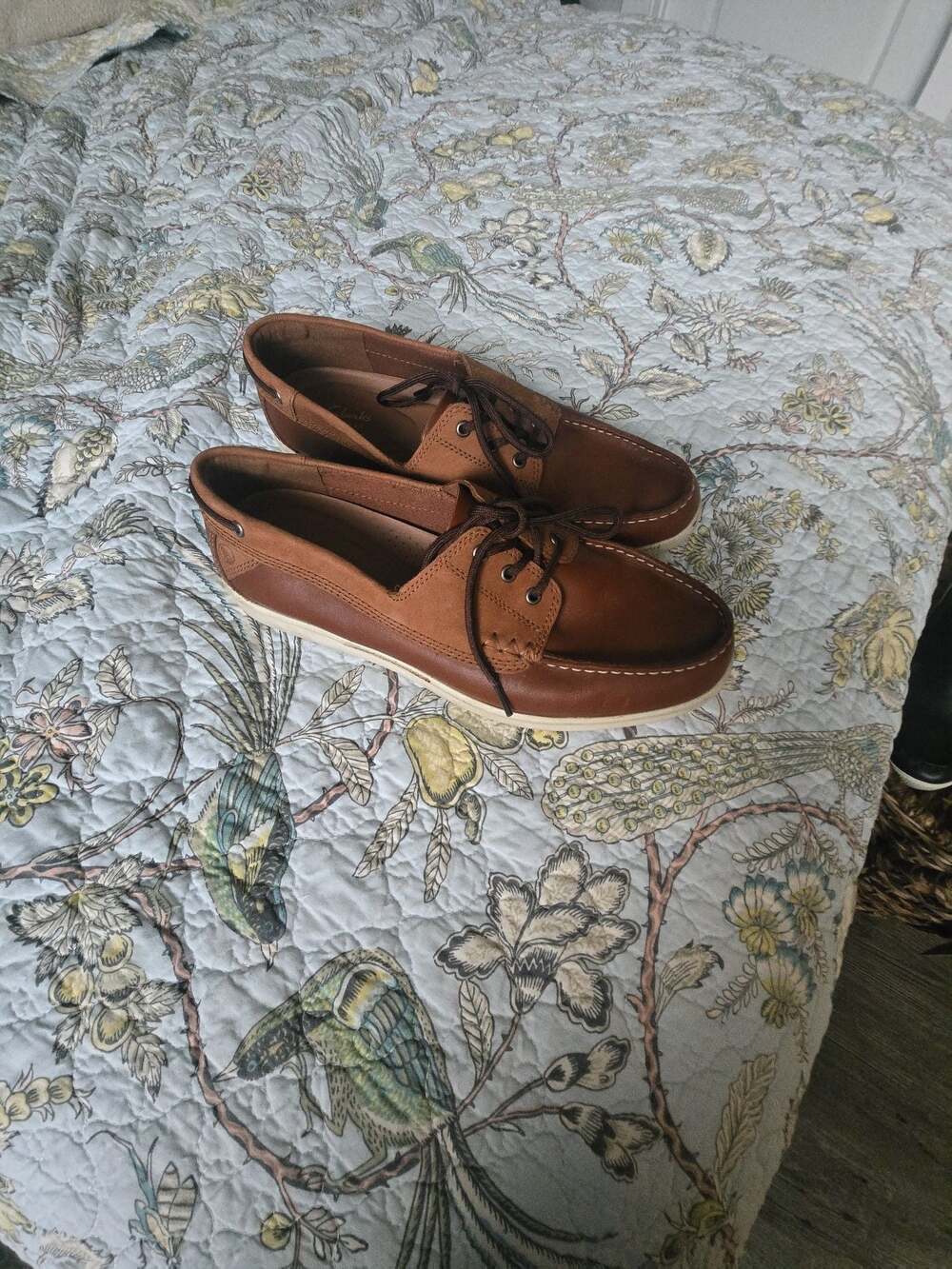 Clarks Bratton Boat Men's Dark Tan Leather Lace-Up Deck Shoes